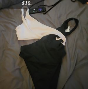 Swimsuit size lrg women's Nike black and white one piece